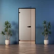 Kép 1/6 - DUAL-DOOR Slim Ajtó szett, keret nélküli üvegajtóhoz, 50kg ajtóüvegig, fekete
