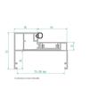 Kép 2/6 - DUAL-DOOR Pro Ajtó Szett, keret nélküli üvegajtóhoz, 75-130mm falig, 50kg ajtóüvegig, szálcsiszolt