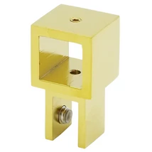 FÉNYES ARANY NÉGYZETES Üvegrögzítő csőhöz - ÁTMENŐ FURATTAL