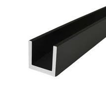 Cube, Üveg rögzítő profil vízzáróval, 17x20 mm, 200 cm, 10 mm-es üveghez, MATT FEKETE