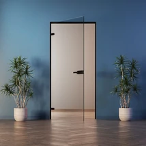 DUAL-DOOR Slim Ajtó szett, keret nélküli üvegajtóhoz, 50kg ajtóüvegig, fekete