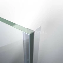 Vízzáró profil, 8 mm-es üveghez, 220 cm-es, "h" profil, lágy szoknyával, 90 fokos, átlátszó