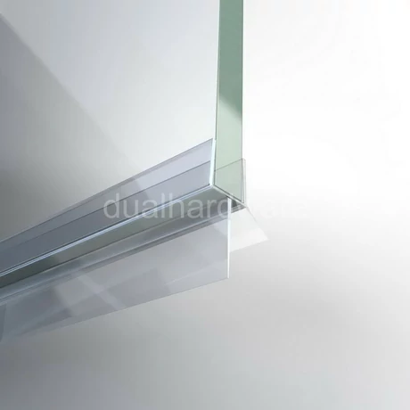 Vízzáró profil, 8 mm-es üveghez, 220 cm-es, alsó vízvető, egyszakállas, átlátszó