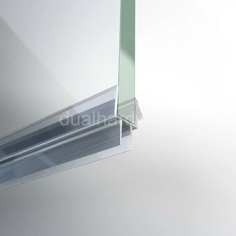 Vízzáró profil, 10 mm-es üveghez, 220 cm-es, alsó vízvető, dupla szakállal, átlátszó